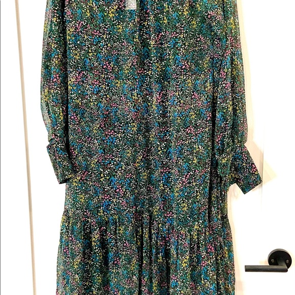 Topshop ditsy floral chiffon midi dress in multi - Picture 16 of 16